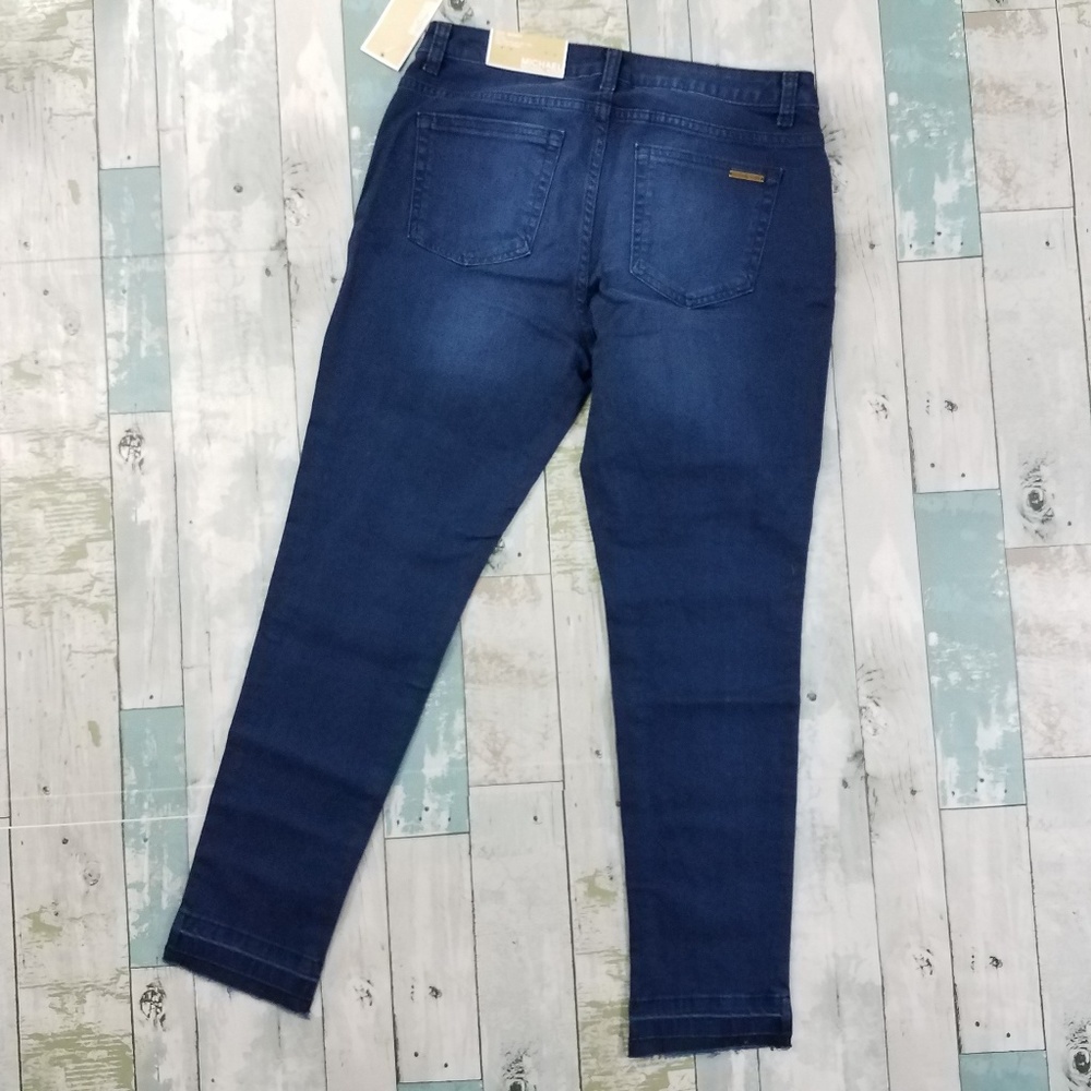 Michael Kors Izzy Skinny Released Hem Blue Jeans - Picture 5 of 8